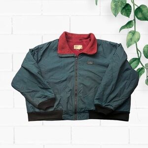 Vintage L.L. Bean Fleece-Lined Jacket – USA Made – Teal/Maroon